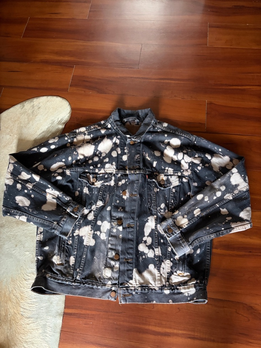 Levi’s Distressed Black Bleach-Splatter Denim Jacket - Men